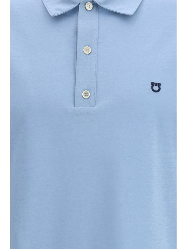 polo shirt washed denim by Selfnex