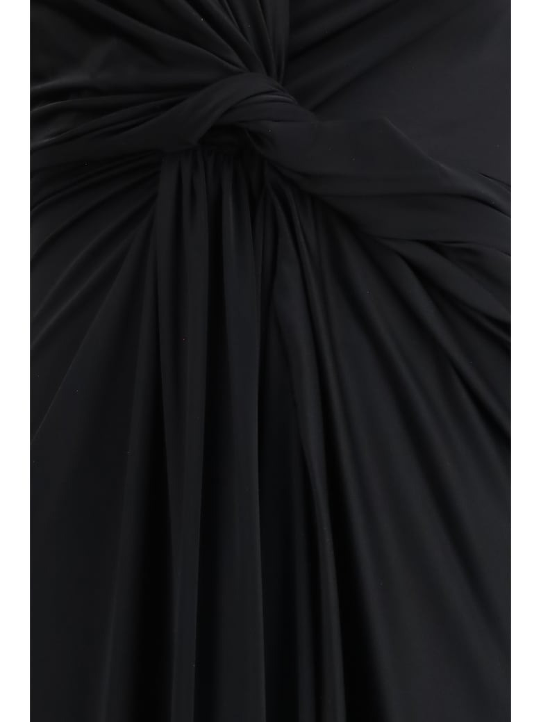 dress draped midi black by Selfnex