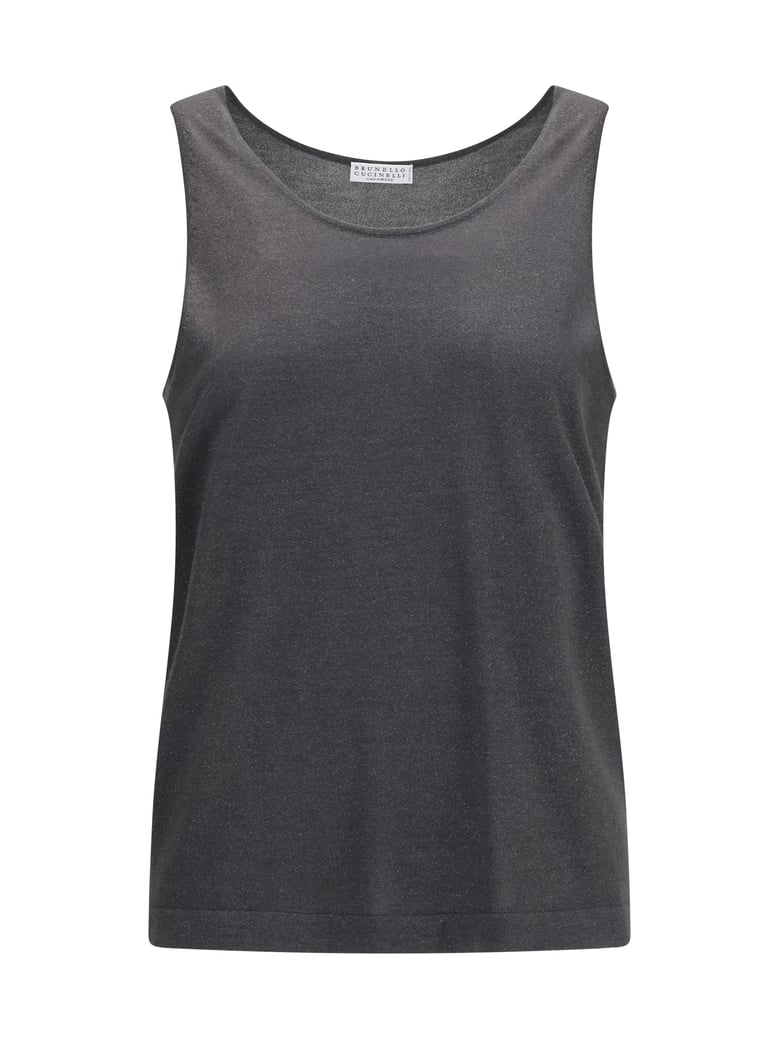knit tank top lead grey by Selfnex