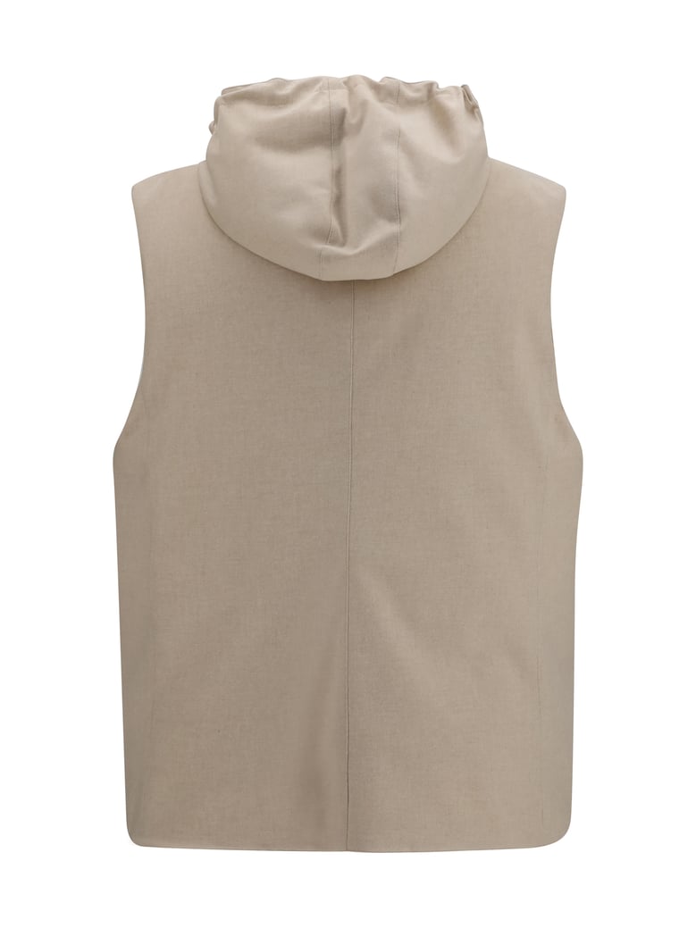 wool down vest sand/panama by Selfnex