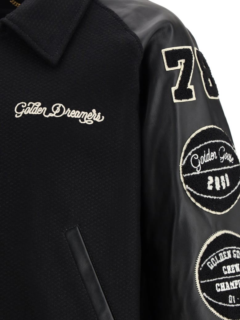 bomber jacket black/beige wool by Selfnex