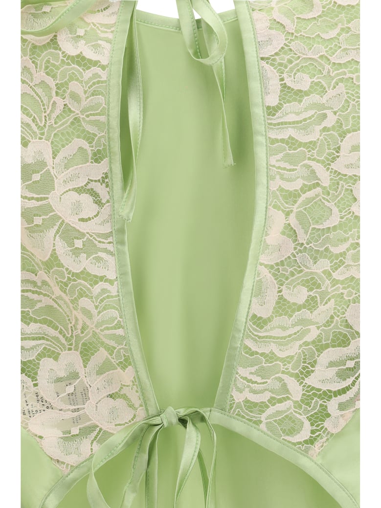 v-neck silk blouse apple by Selfnex