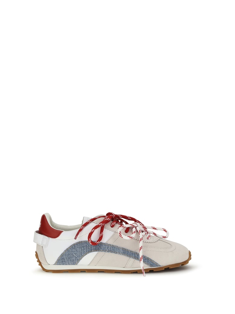 sneakers calf leather white/denim/red by Selfnex