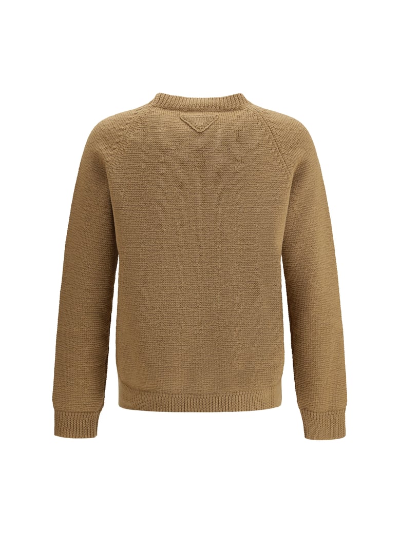 wool crew-neck sweater camel by Selfnex