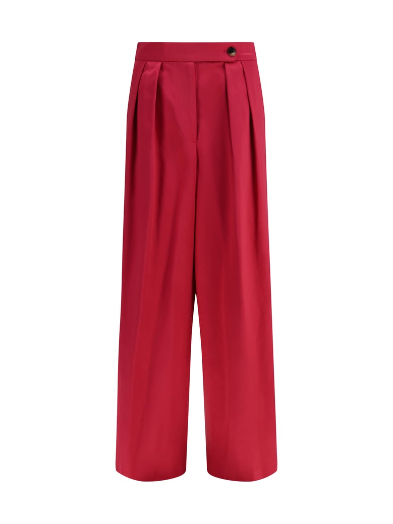 wide pleated pants fuchsia by Selfnex
