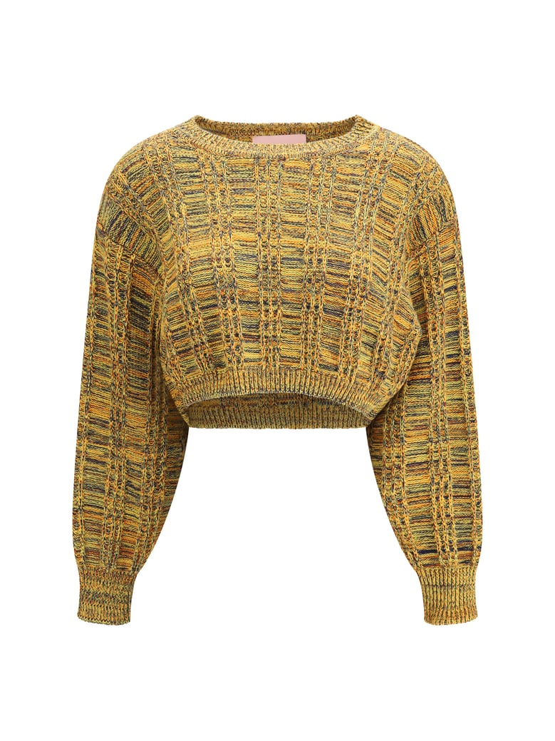 crop sweater groove ochre by Selfnex