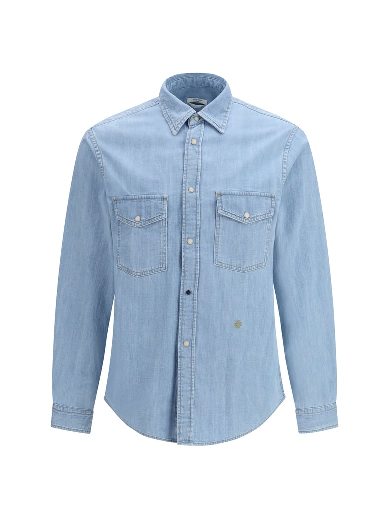 shirt with flap pockets light blue by Selfnex