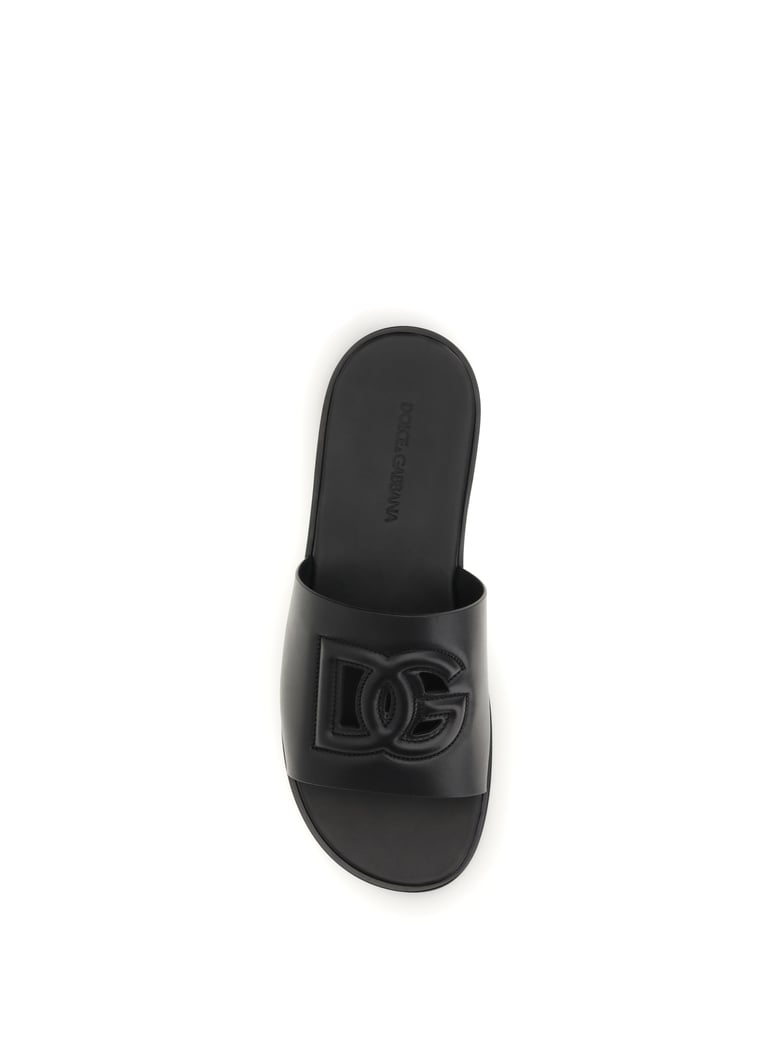 sandals embossed logo black by Selfnex