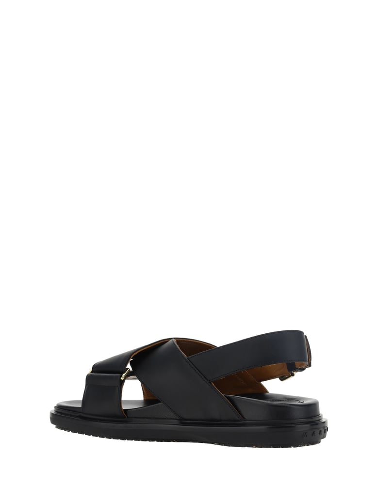 sandals fussbett black calf leather by Selfnex