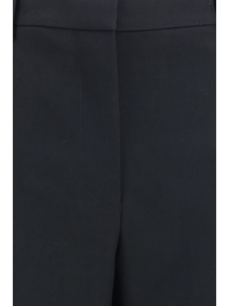 trousers wide-leg pleated black by Selfnex
