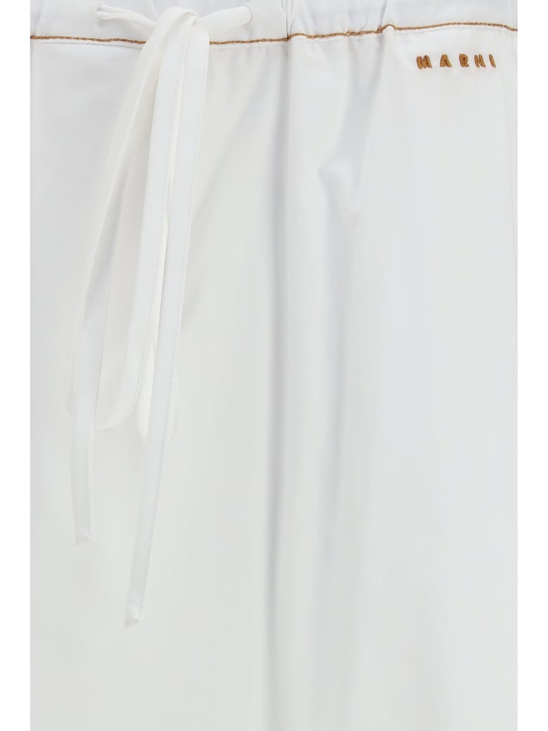 wide-leg draped pants lily white by Selfnex