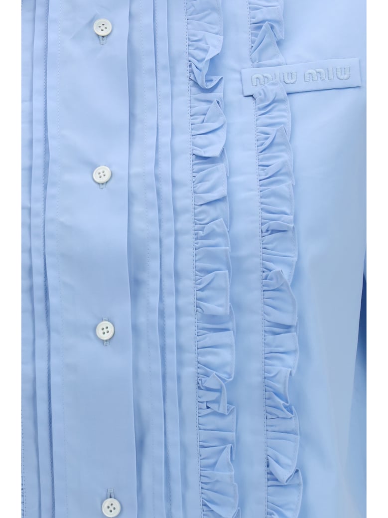 shirt poplin ruffle light blue by Selfnex