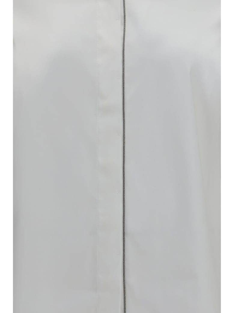 shirt stretch cotton poplin white by Selfnex