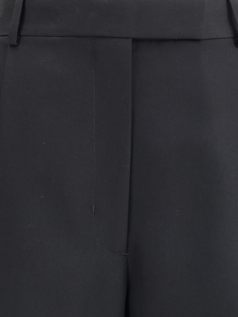 tailored pants double pleats black wool by Selfnex