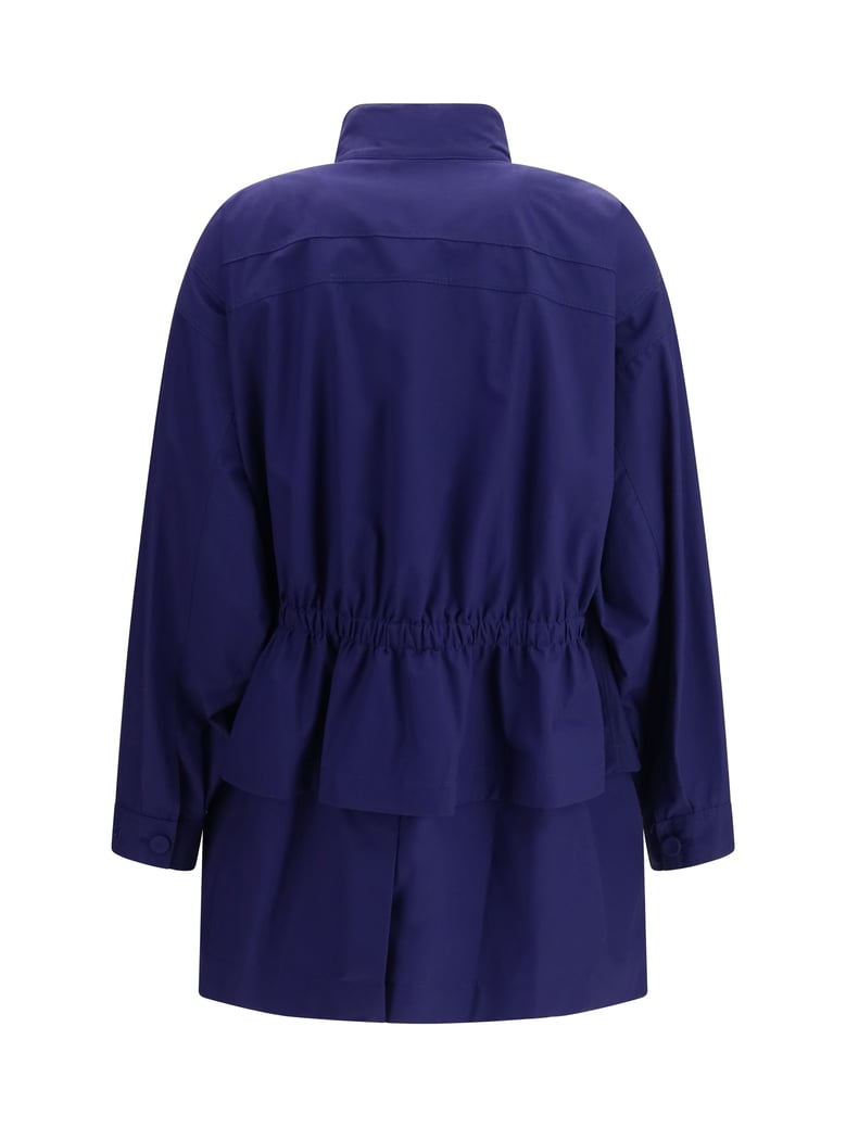 midi poplin parka blouson blue by Selfnex