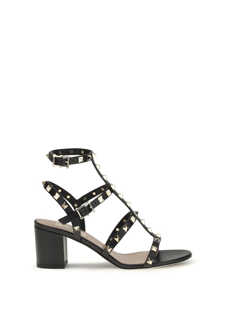 sandals rockstud leather black by Selfnex