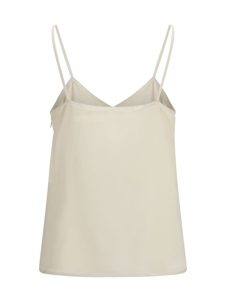 spaghetti strap top filo diamante cream by Selfnex
