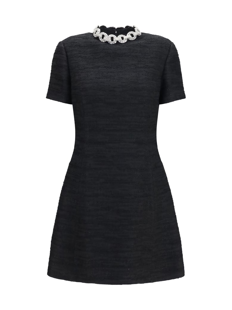 mini dress embroidered black/silver by Selfnex