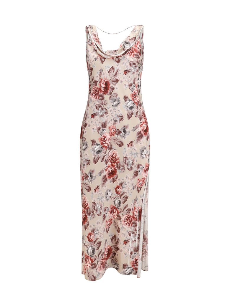 dress floral-print multi beige by Selfnex