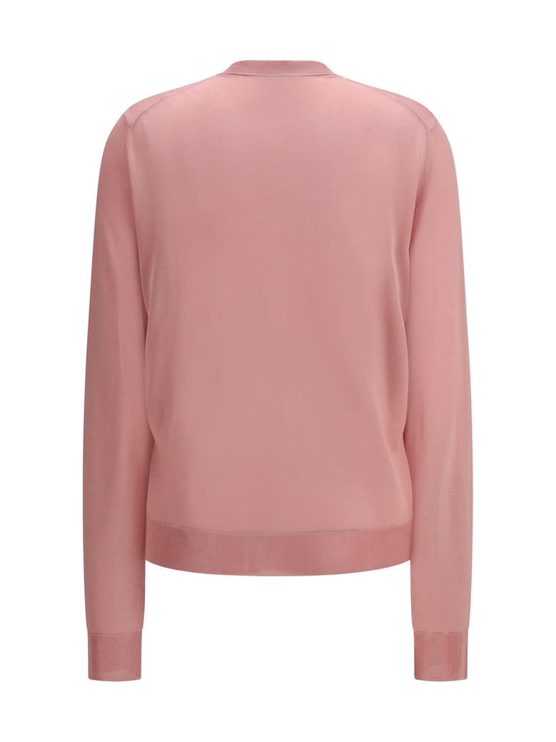 crewneck cardigan viscose pink by Selfnex