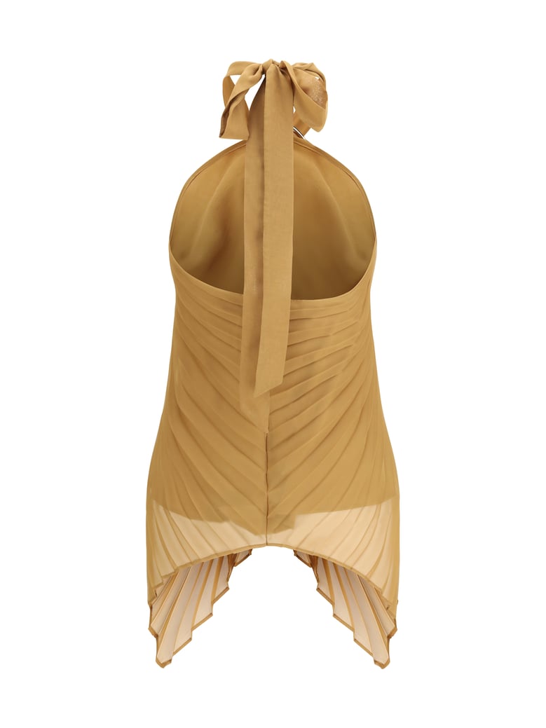 top plissé chiffon caramel by Selfnex