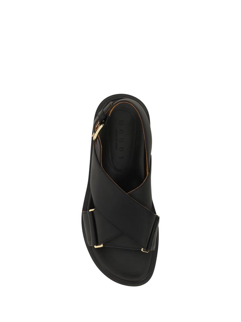 sandals fussbett black calf leather by Selfnex