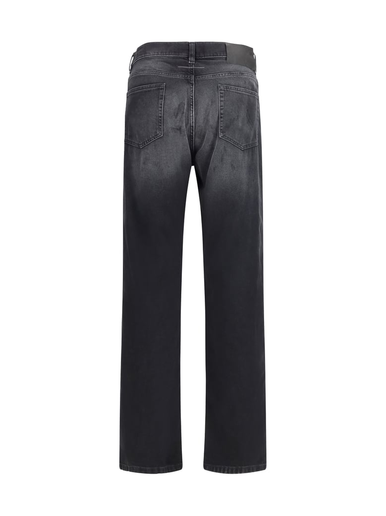 jeans straight-leg cotton black by Selfnex
