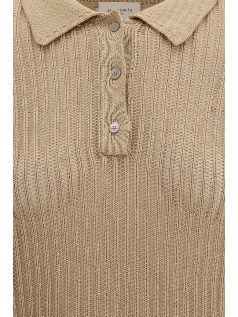 cotton polo shirt light camel by Selfnex