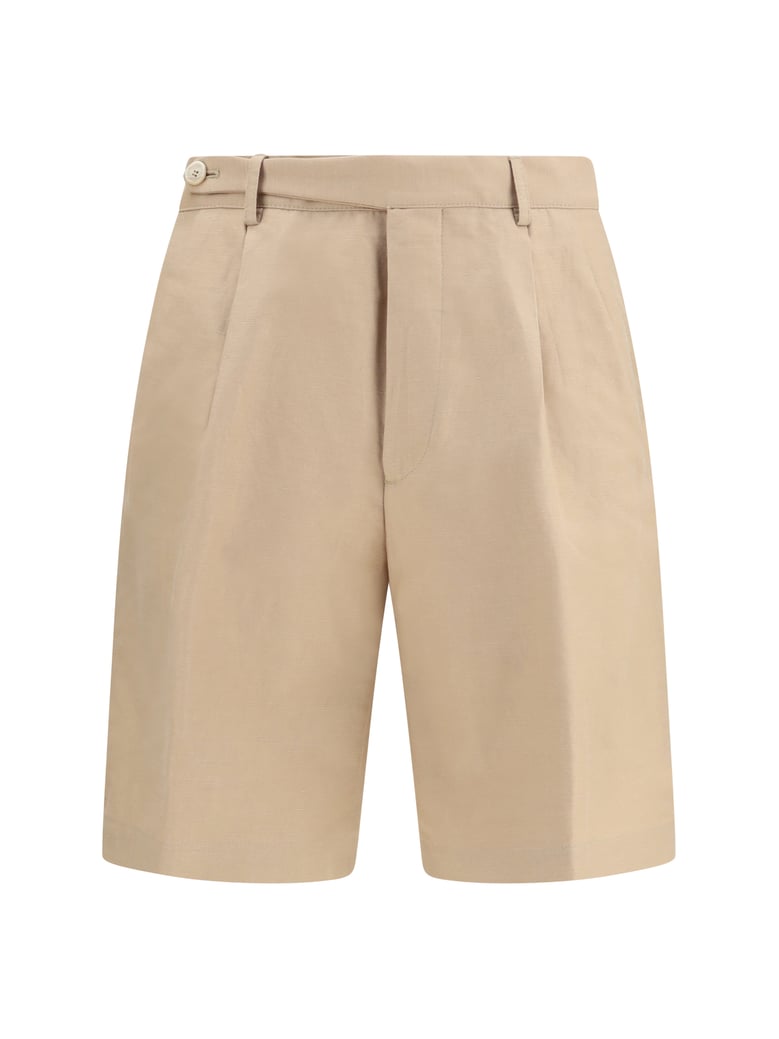 shorts cotton-linen camel by Selfnex