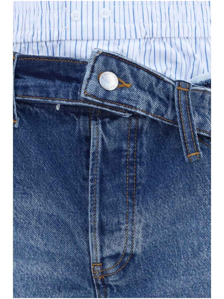 denim shorts vintage marbled blue by Selfnex