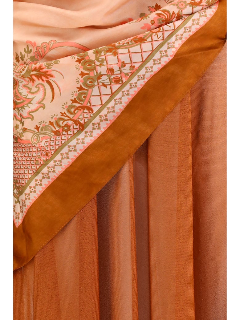 maxi dress aster scarf tan/print by Selfnex