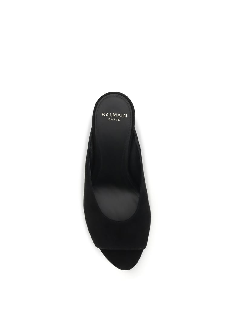 mules open-toe suede black by Selfnex