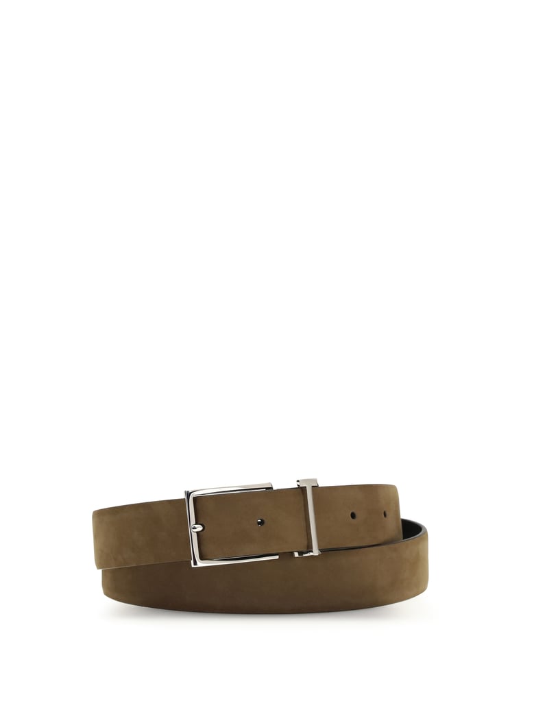 suede belt olive brown by Selfnex