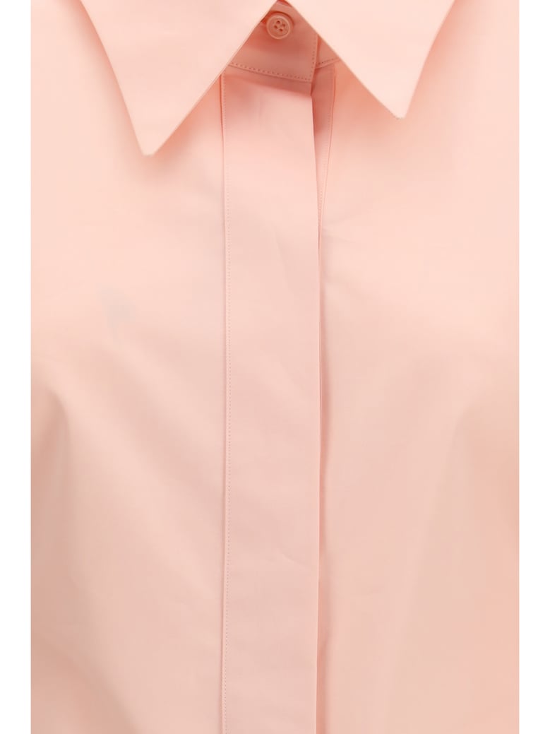 shirt cut-out cotton poplin silk pink by Selfnex