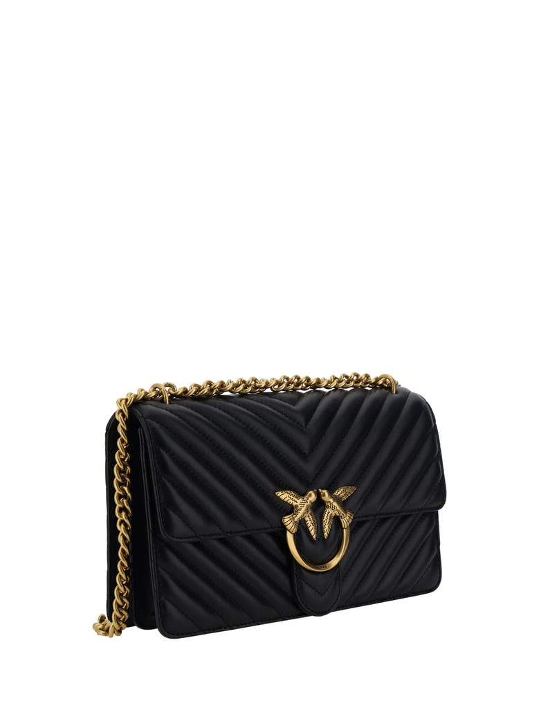 shoulder bag love one classic black leather by Selfnex