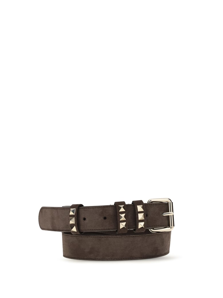 belt rockstud suede ebony brown by Selfnex