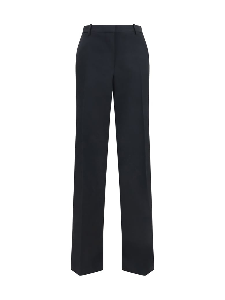 trousers wide-leg pleated black by Selfnex