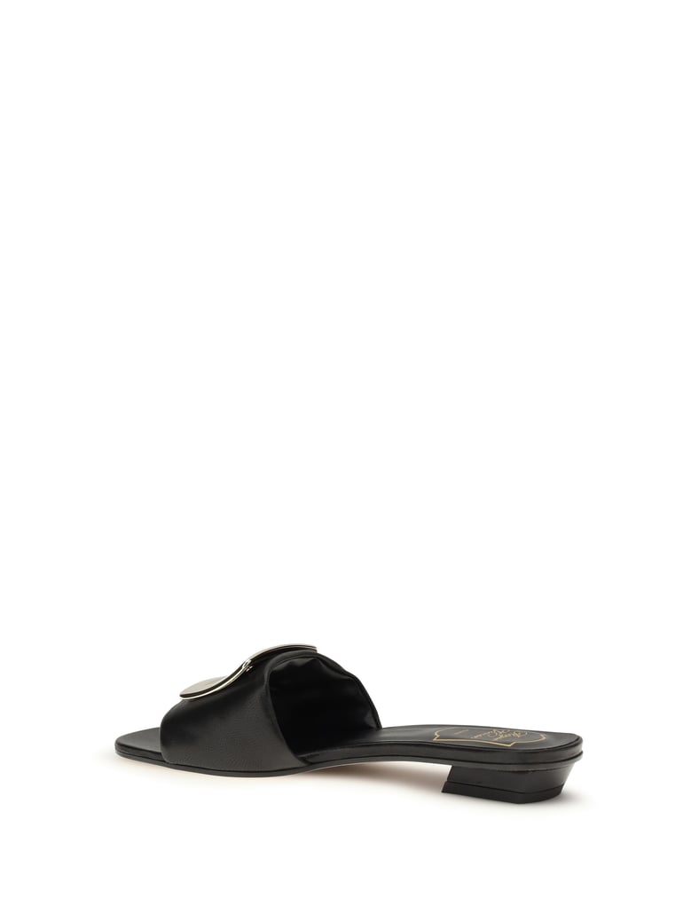 leather slide sandals black by Selfnex