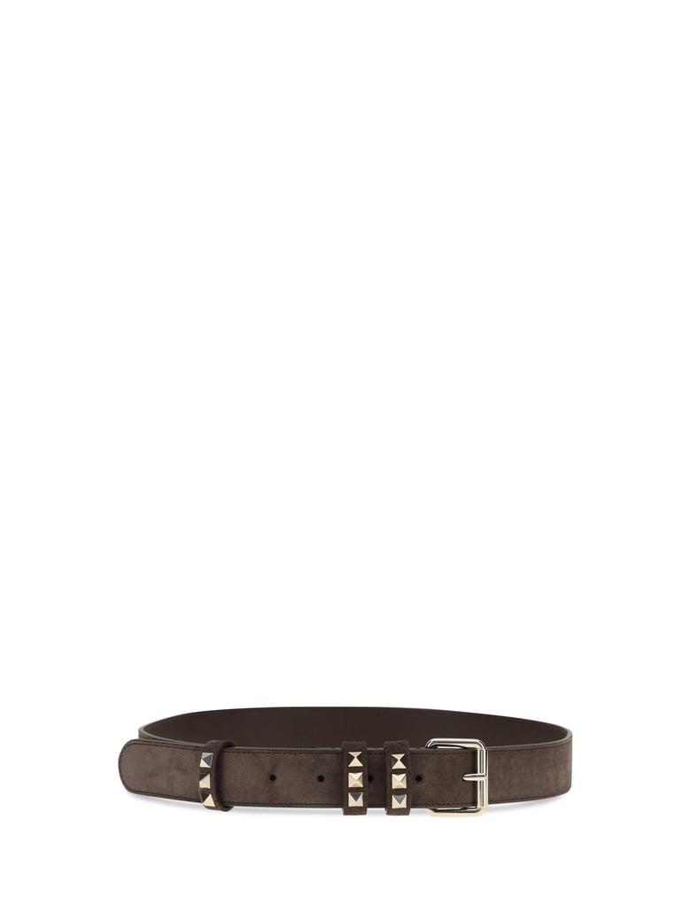 belt rockstud suede ebony brown by Selfnex