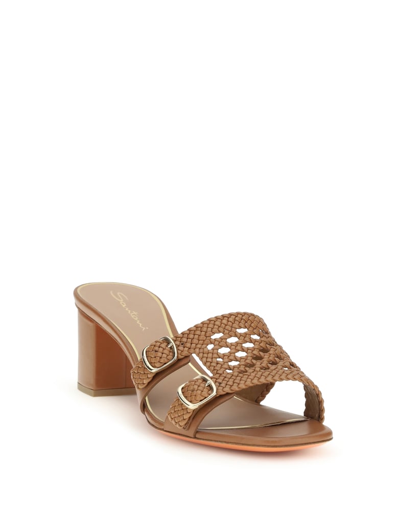 sandals woven calf leather light brown by Selfnex