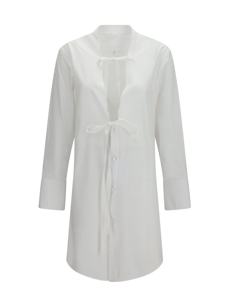 dress raw-edge cotton white by Selfnex