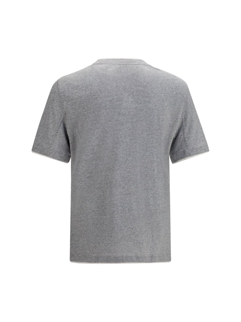 short-sleeve cotton t-shirt medium grey/off white by Selfnex