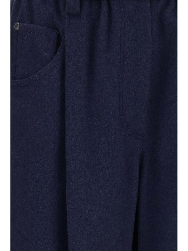 stretch wool pants blue by Selfnex