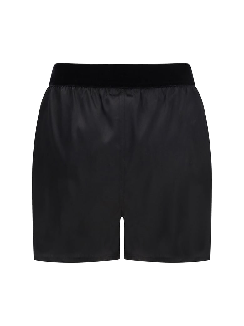 pj shorts stretch silk satin black by Selfnex