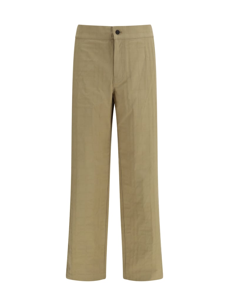 textured check cotton pants sandstorm beige by Selfnex