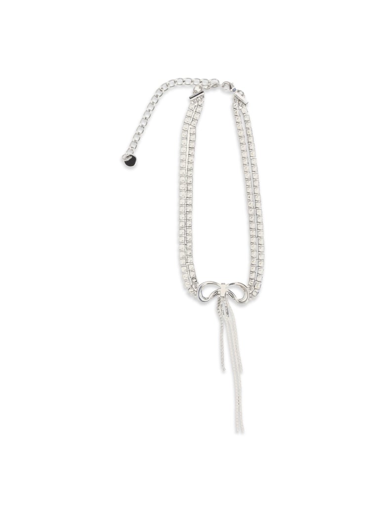 choker double bow crystal silver by Selfnex