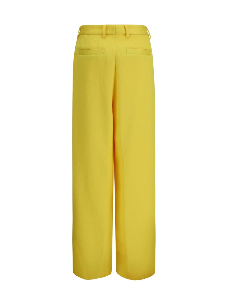 wide-leg pants yellow jacquard by Selfnex
