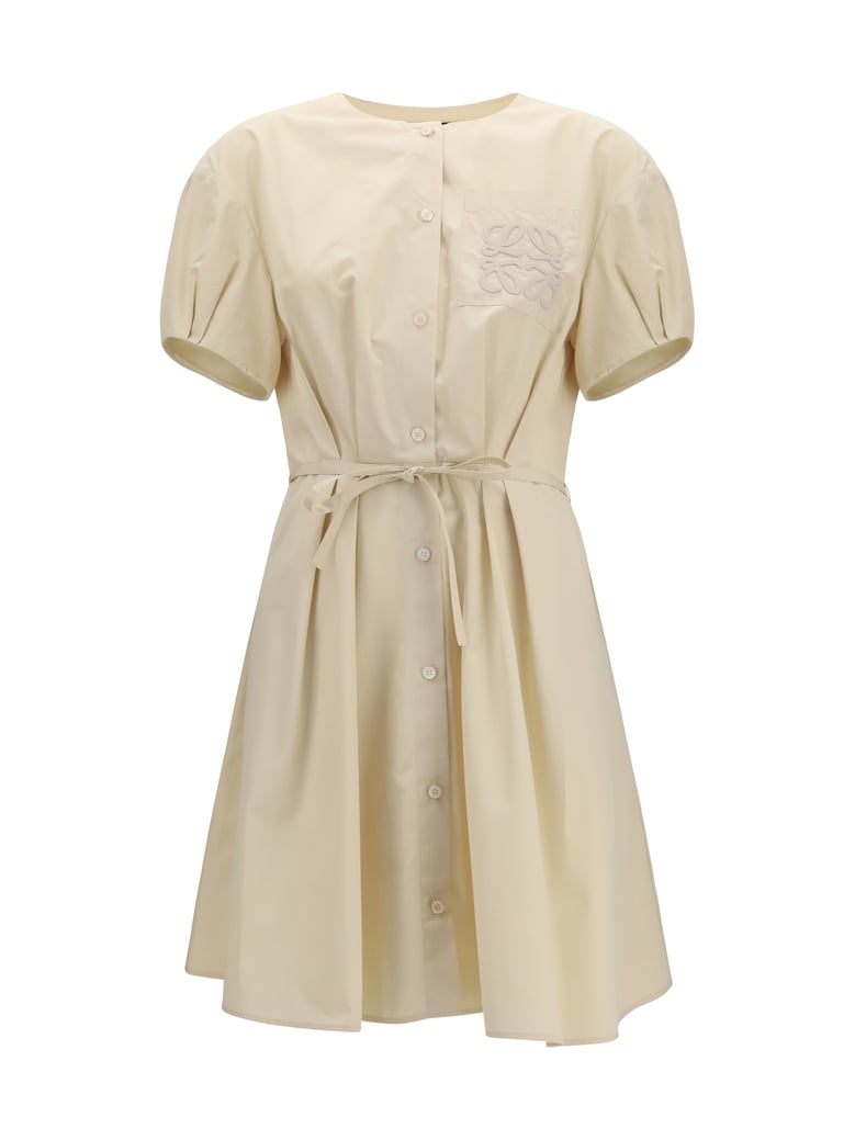 dress cotton poplin light beige by Selfnex