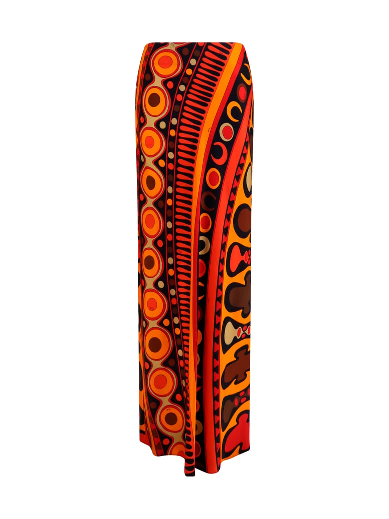 skirt solei satin orange/black by Selfnex