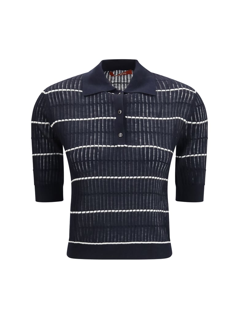 polo gallo blue wool-silk by Selfnex